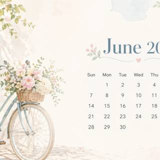 June 2026 calendar wallpaper