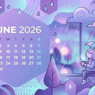 June 2026 calendar wallpaper