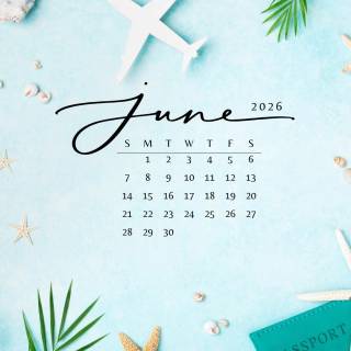 June 2026 calendar wallpaper