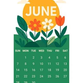 June 2026 calendar wallpaper