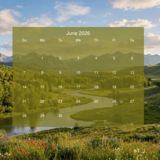 June 2026 calendar wallpaper