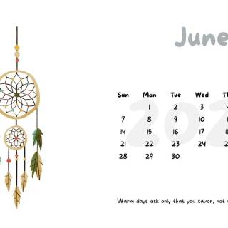 June 2026 calendar wallpaper