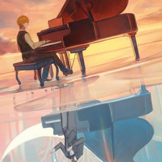 Anime piano phone wallpaper