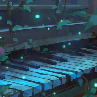 Anime piano phone wallpaper
