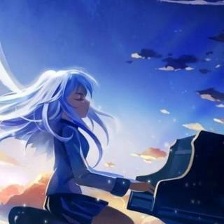 Anime piano phone wallpaper