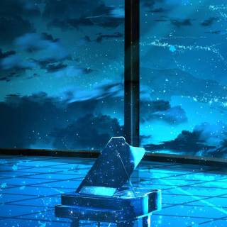 Anime piano phone wallpaper