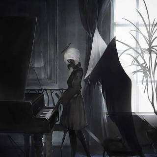 Anime piano phone wallpaper