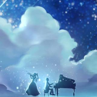 Anime piano phone wallpaper