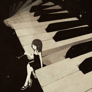 Anime piano phone wallpaper