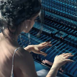 Anime piano phone wallpaper