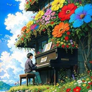 Anime piano phone wallpaper