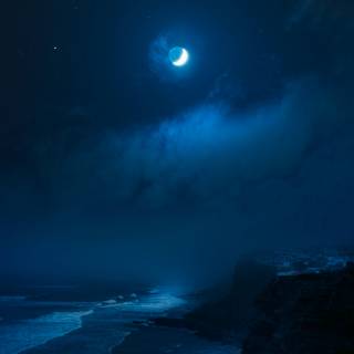 Night sea phone wallpaper