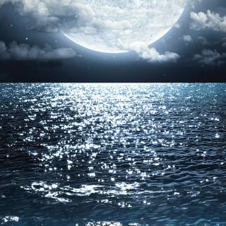 Night sea phone wallpaper