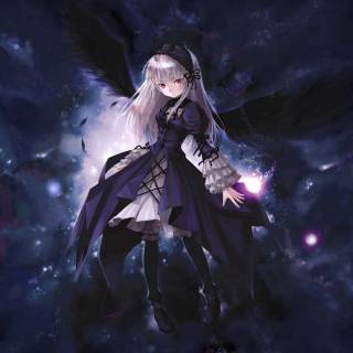 Black anime girl desktop wallpaper