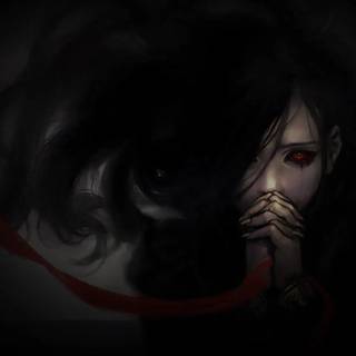 Black anime girl desktop wallpaper