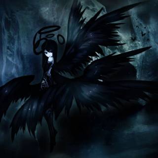 Black anime girl desktop wallpaper