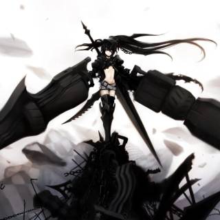 Black anime girl desktop wallpaper