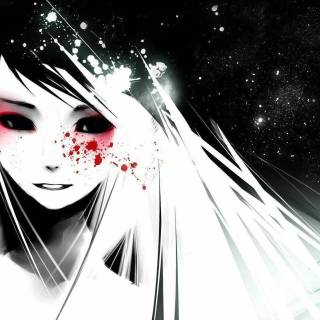 Black anime girl desktop wallpaper