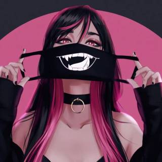 Black anime girl desktop wallpaper