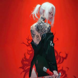 Black anime girl desktop wallpaper