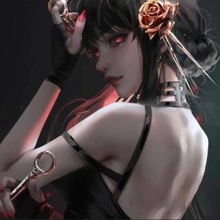 Black anime girl desktop wallpaper