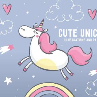 Cute unicorn desktop wallpaper