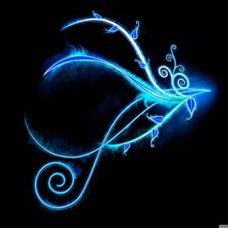 Blue neon desktop wallpaper