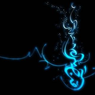 Blue neon desktop wallpaper
