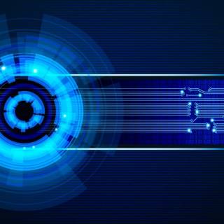 Blue neon desktop wallpaper