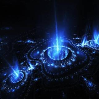 Blue neon desktop wallpaper