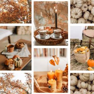 Aesthetic fall collage desktop wallpaper
