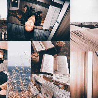 Aesthetic fall collage desktop wallpaper
