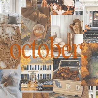 Aesthetic fall collage desktop wallpaper