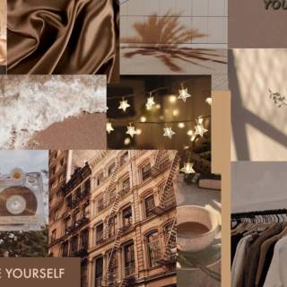 Aesthetic fall collage desktop wallpaper