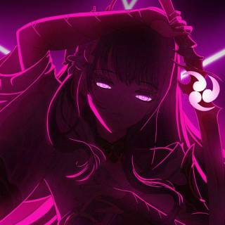 Neon girl desktop wallpaper