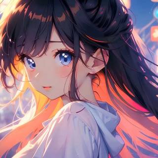 Neon girl desktop wallpaper