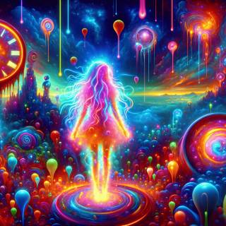 Neon girl desktop wallpaper