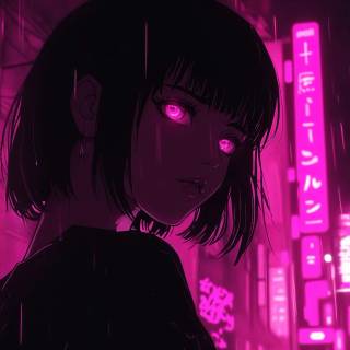 Neon girl desktop wallpaper