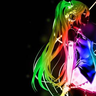 Neon girl desktop wallpaper