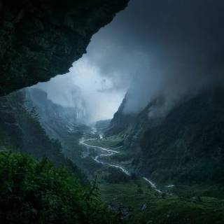 Dark rain desktop wallpaper