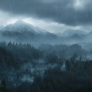 Dark rain desktop wallpaper