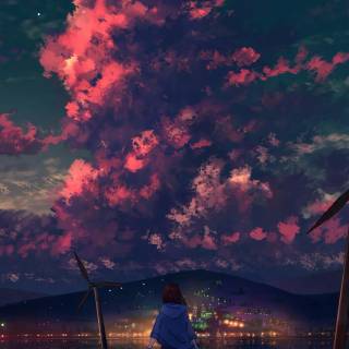 Anime purple mobile wallpaper