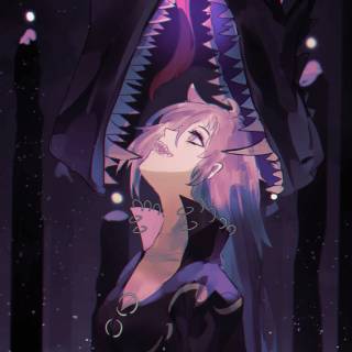 Anime purple mobile wallpaper