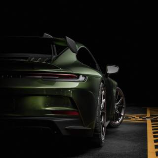 Porsche green 4k wallpaper