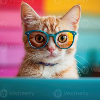 Cats with glasess computer wallpaper