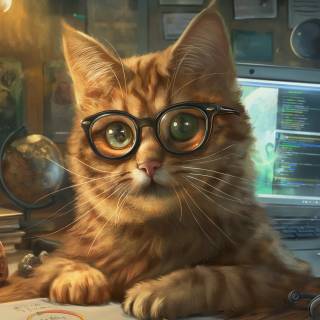 Cats with glasess computer wallpaper
