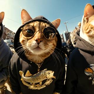 Cats with glasess computer wallpaper