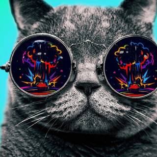 Cats with glasess computer wallpaper