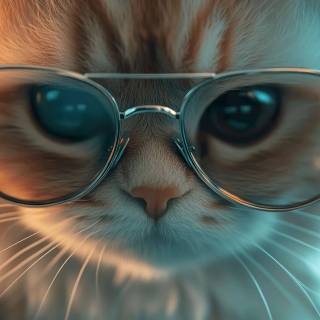 Cats with glasess computer wallpaper