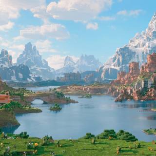 Minecraft 4k landscape wallpaper